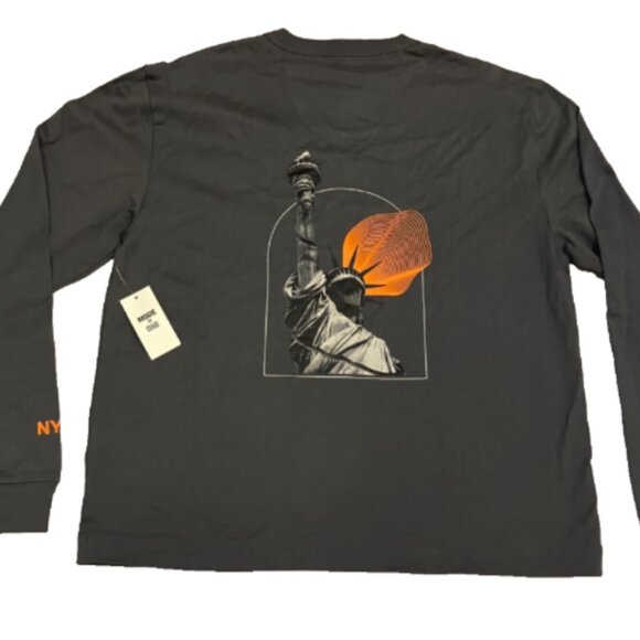 Mode of One Mens Liberty Long Sleeve Relaxed Fit Tshirt iEbony Grey M - Picture 5 of 8